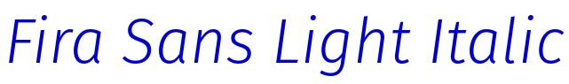 Fira Sans Light Italic 字体